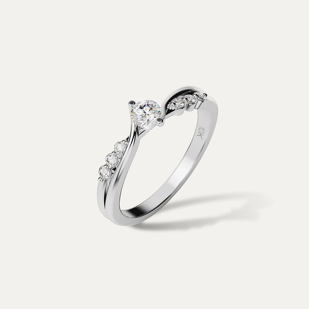 ELFI Evara 10K Whitegold Ring - EWG8(MOS)