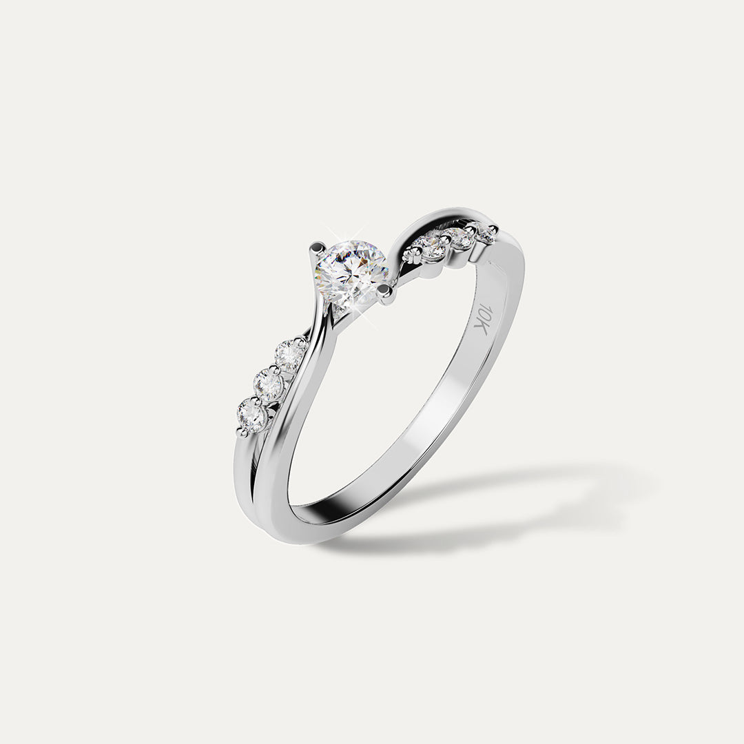 ELFI Evara 10K Whitegold Ring - EWG8(MOS)