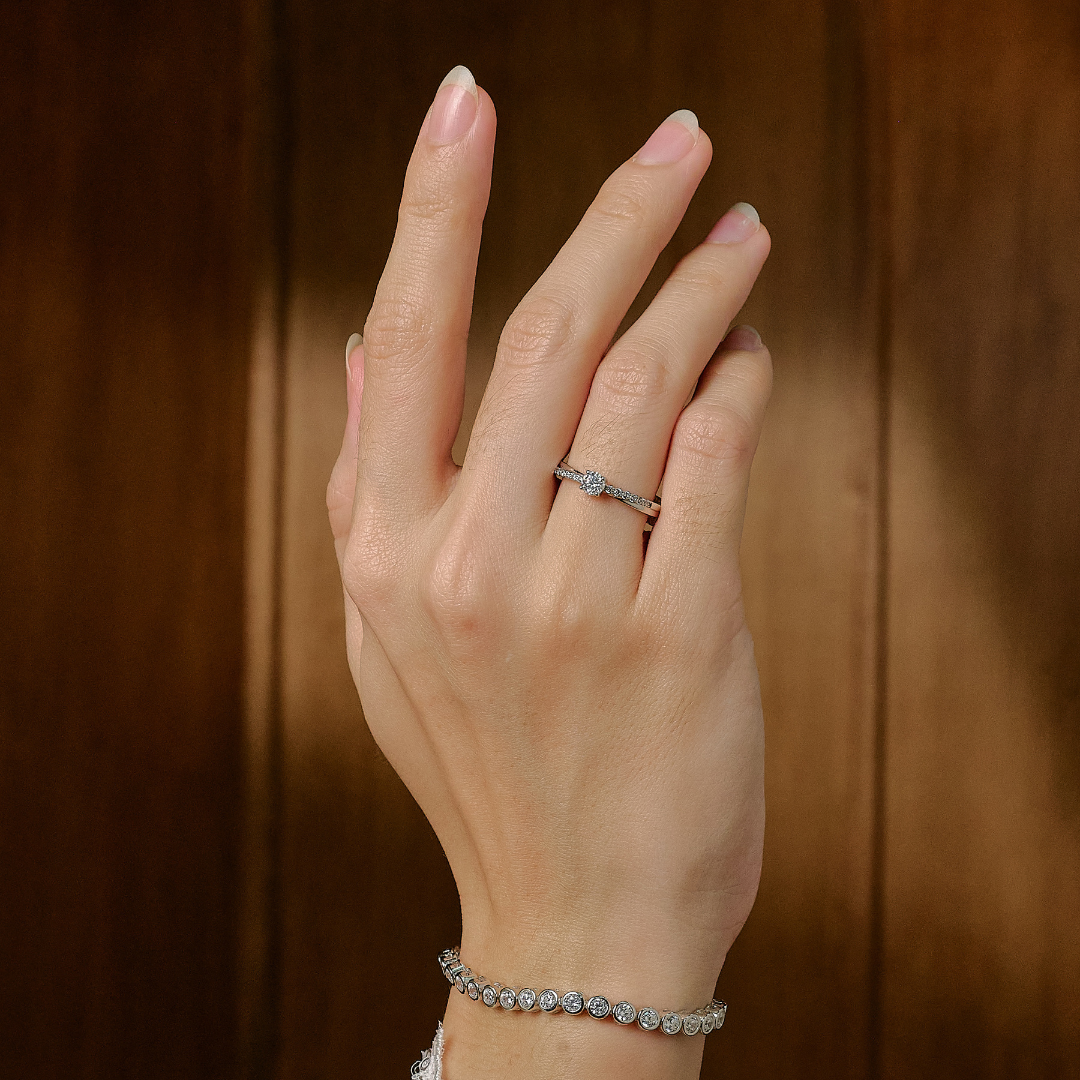 ELFI Lumira 10K Whitegold Ring - EWG3(MOS)