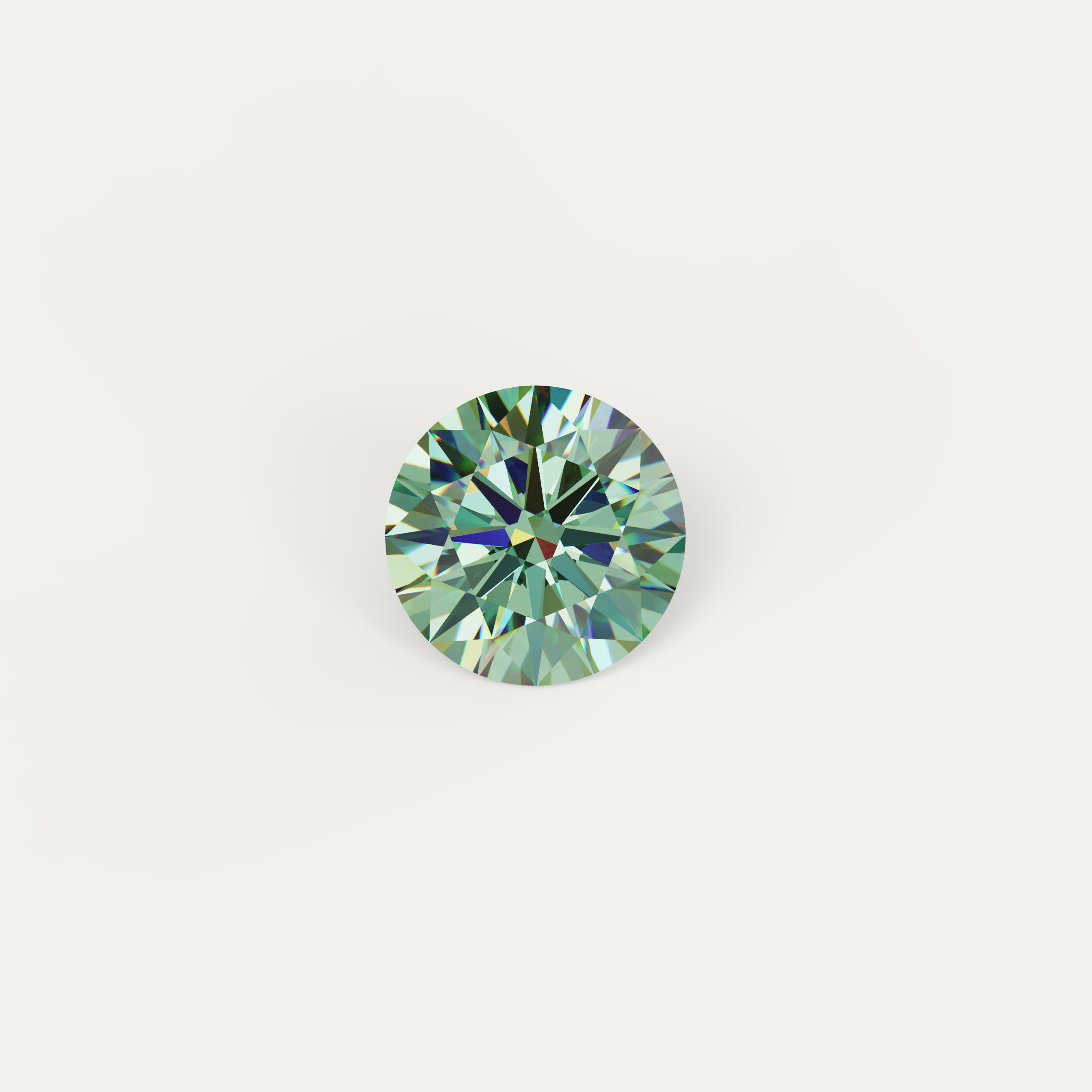 ELFI Natural Colour Moissanite Light Blue Green GRA Certificated