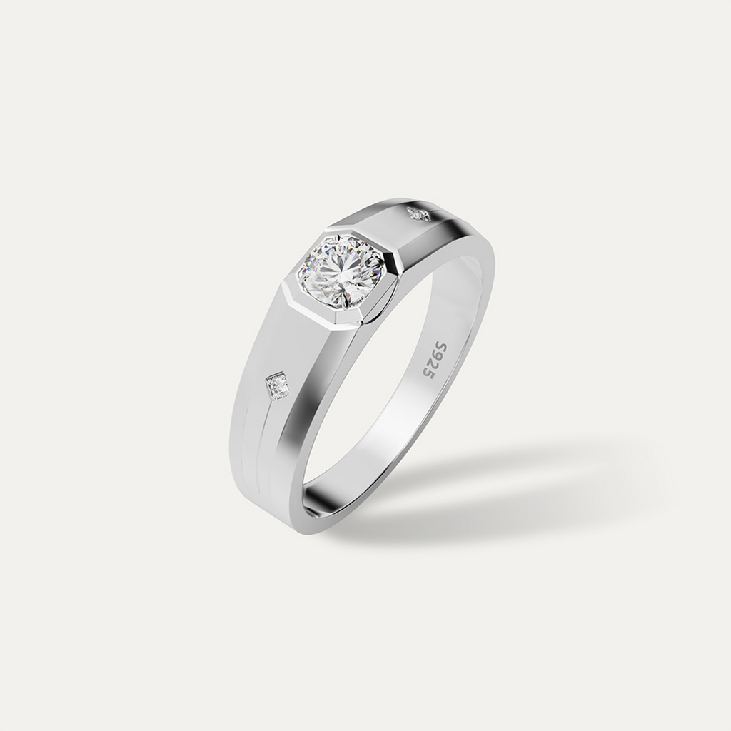 ELFI Moissanite Maxus 925 Silver Palladium Ring – PLD13