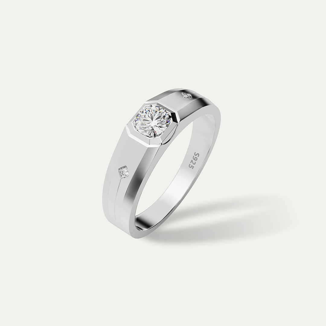 ELFI Moissanite Maxus 925 Silver Palladium Ring – PLD13