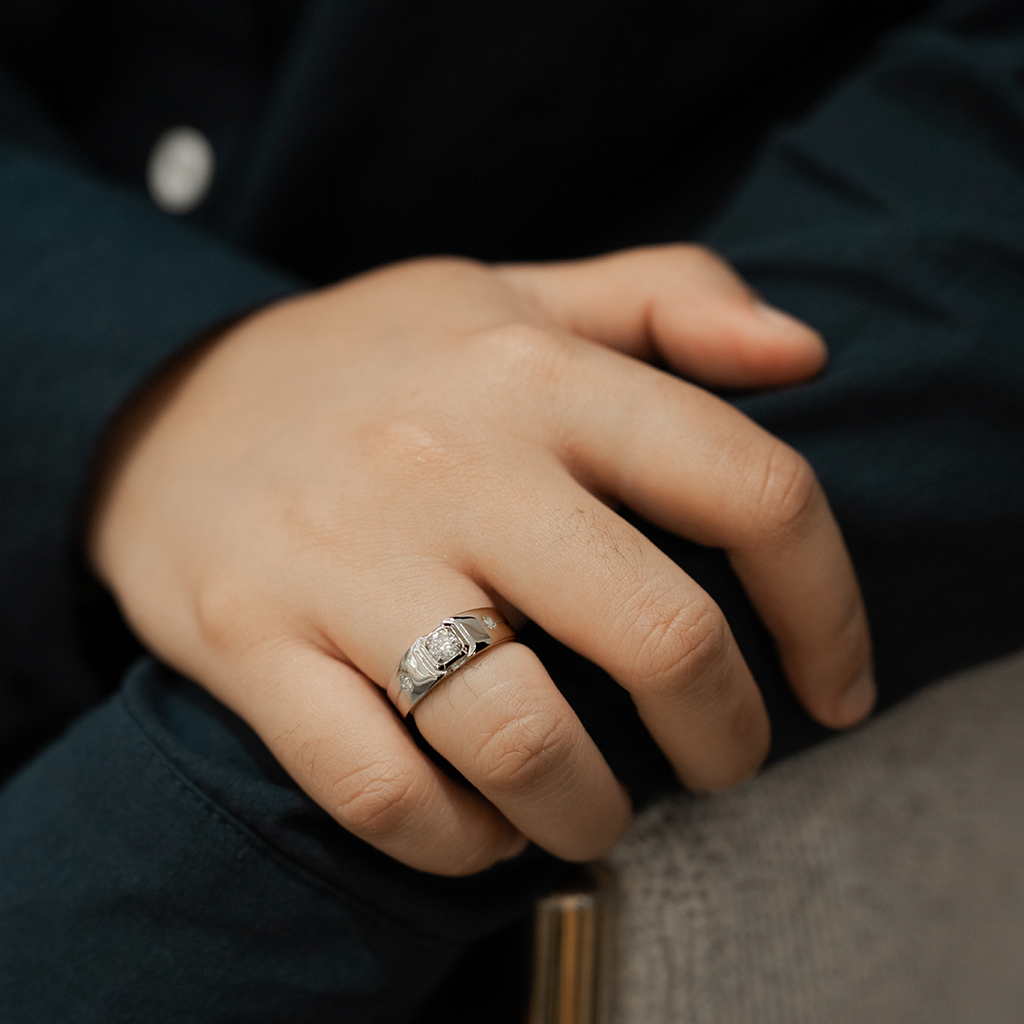 ELFI Moissanite Maxus 925 Silver Palladium Ring – PLD13