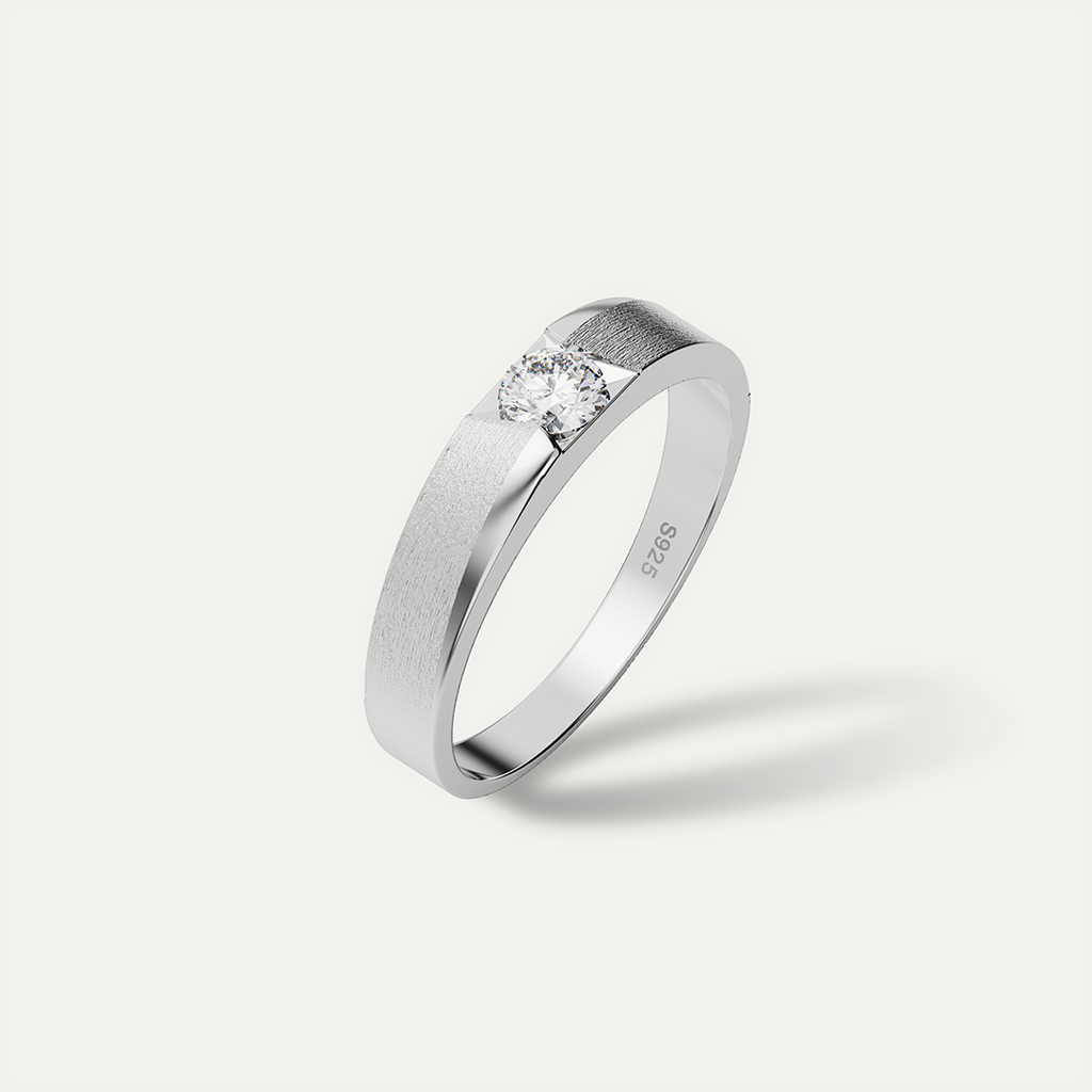 ELFI Moissanite Skyline 925 Silver Palladium Ring – PLD3