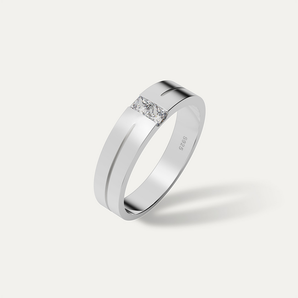 ELFI Moissanite Bugatti 925 Silver Palladium Ring – PLD4