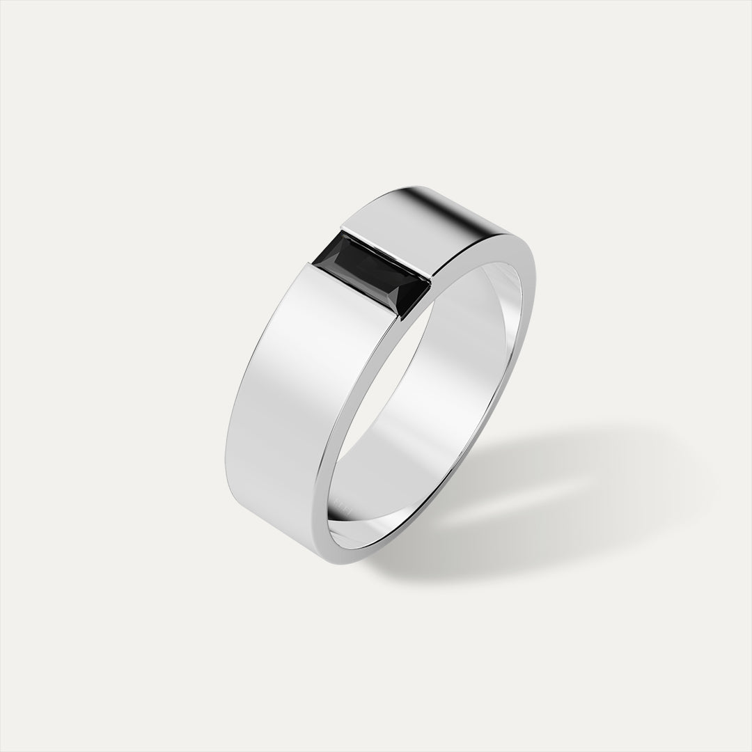 ELFI Black Noah 925 Silver Ring – L18(BK)