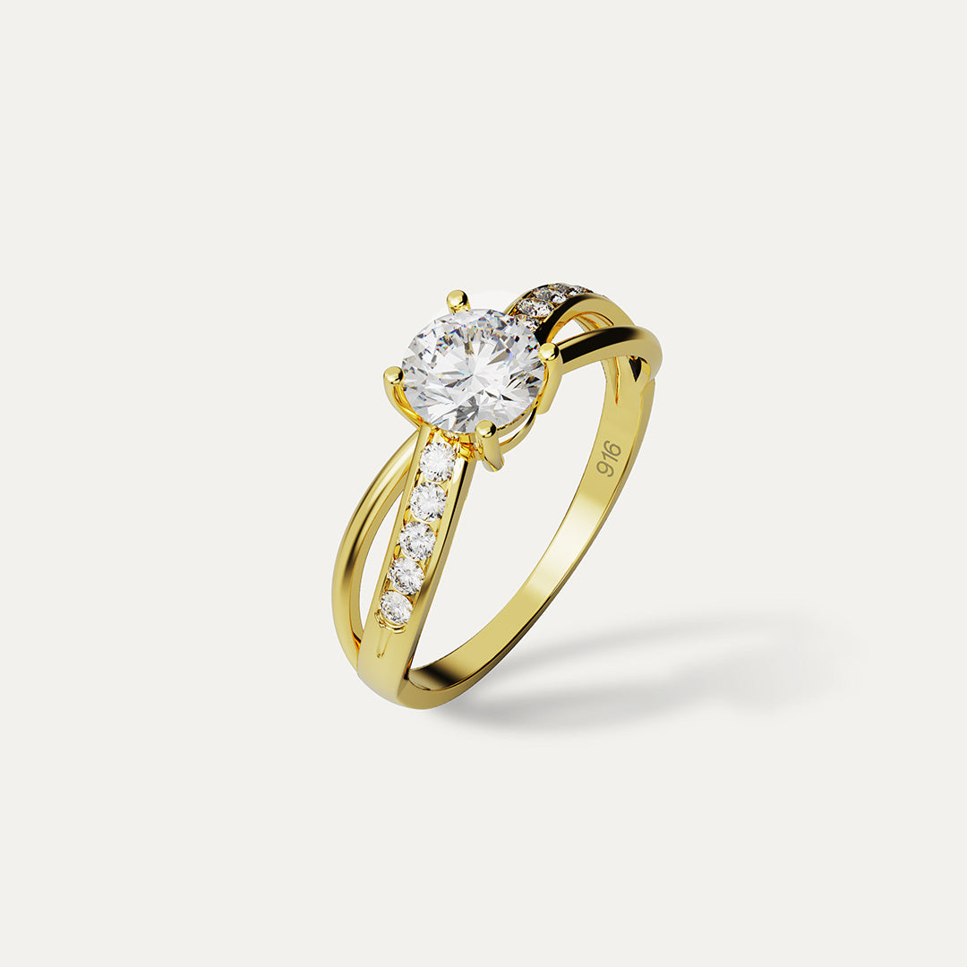 Elfi Alessia 916 Yellow Gold Ring – G7